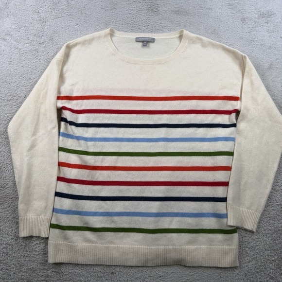 Neiman Marcus Other - Neiman Marcus Sweater Mens XL Beige Striped 100% Cashmere Crewneck Pullover